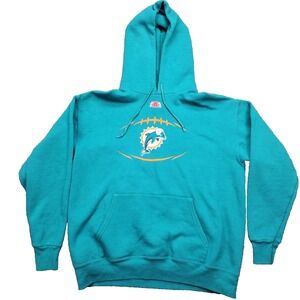 Vintage Miami Dolphins Sweatshirt Mens M Teal AFC  Athletic 90s Hoodie Sport